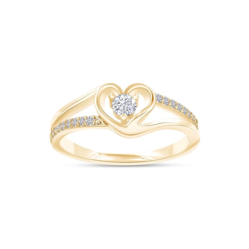 14k Diamond Heart Ring